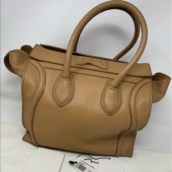 Authentic CELINE Mini camel Leather Luggage Tote Bag - Picture 4 of 16